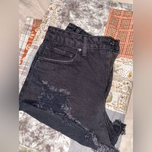 NEVER WORN, cute, black jean shorts.